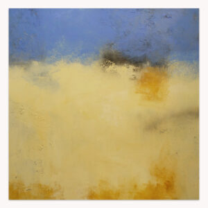 Fresh Yellow and Violet by Arturo Samaniego, abstract painting of a violet-blue band above a wide field of warm yellow