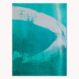 Minor Chords 8 by Arturo Samaniego, abstract painting of a deep teal field with a sweeping white diagonal